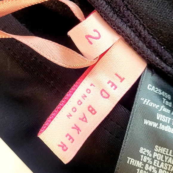 NWT Ted Baker Mesh Panel One Piece Halter Swimsuit in Black 6 - Picture 10 of 11